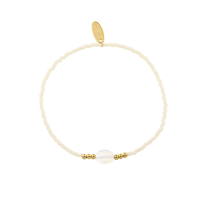 By Shir Bracelet beads off-white gemstone
