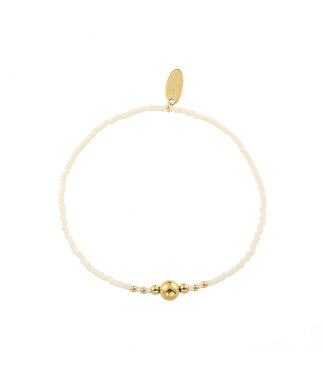 By Shir Armband kraaltjes offwhite dot
