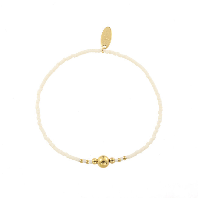 By Shir Bracelet beads off-white dot