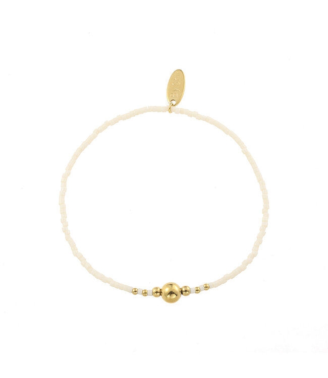 By Shir Armband kraaltjes offwhite dot