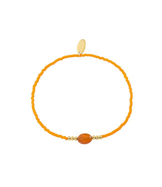 By Shir Armband Perlen orange Edelstein
