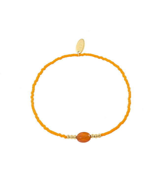 By Shir Armband Perlen orange Edelstein