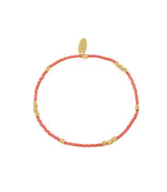 By Shir Peach Rough Bead Bracelet