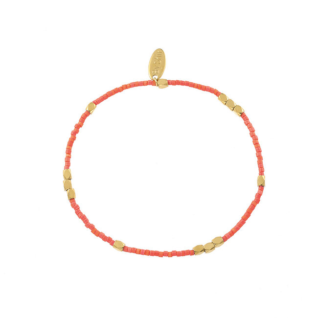 By Shir Armband Perlen Pfirsich Grob