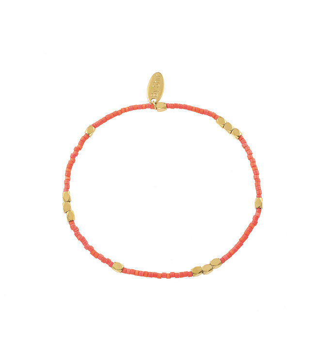 By Shir Armband Perlen Pfirsich Grob