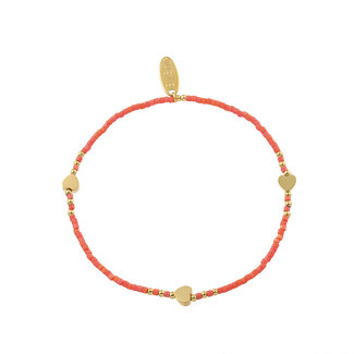 By Shir Armband Perlen Pfirsich Herzen