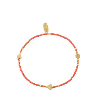 By Shir Armband Perlen Pfirsich Herzen