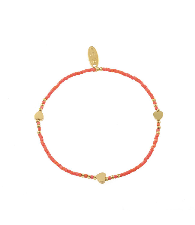 By Shir Bracelet beads Peach Hearts