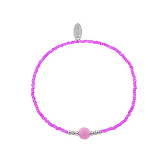 By Shir Armbandperlen Fuchsia Edelstein
