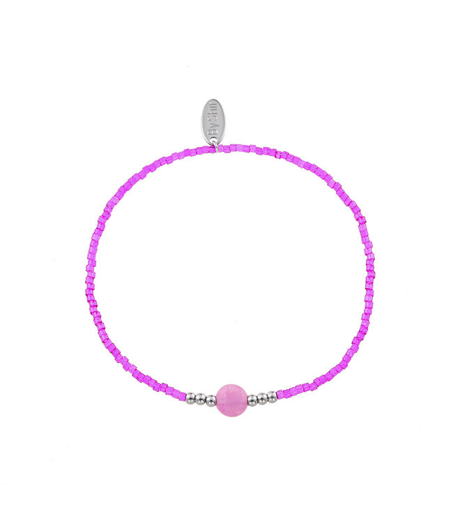 By Shir Armbandperlen Fuchsia Edelstein