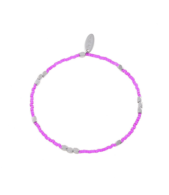 By Shir Armband Perlen Fuchsia Grob