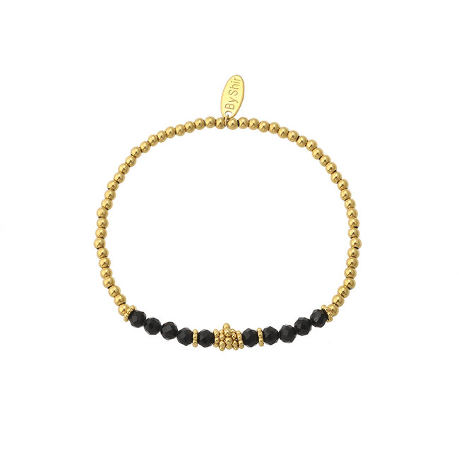 By Shir Armband kraaltjes bohemian zwart