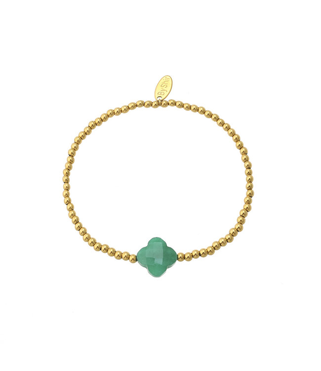 By Shir Bracelet beads gemstone clover green aventurine