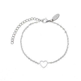 By Shir Armband edelstaal heart zilver