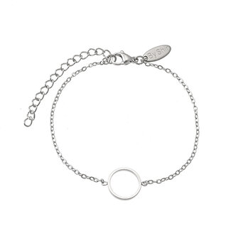 By Shir Armband edelstaal Circle zilver