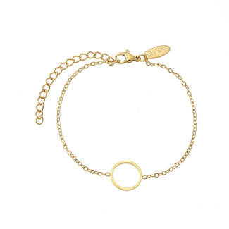 By Shir Armband edelstaal circle goud