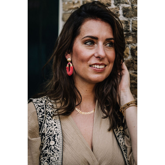 By Shir Earrings luxe Yves Coral