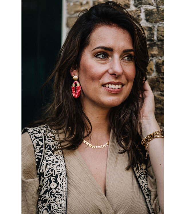 By Shir Earrings luxe Yves Coral