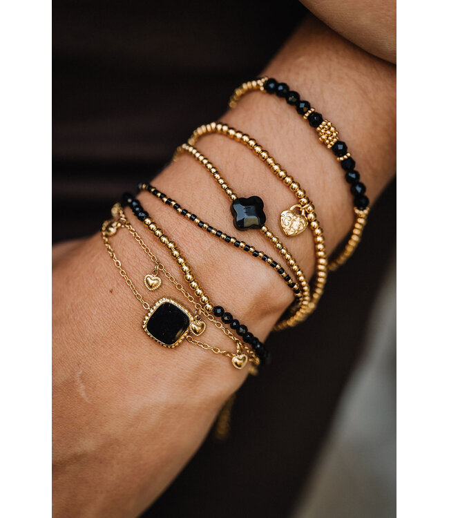 By Shir Armband kraaltjes bohemian zwart