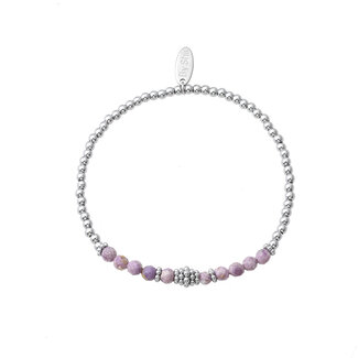 By Shir Armband edelstaal bohemian roze zilver