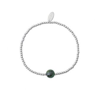 By Shir Armband mit Edelsteinperlen in dunkelgrün