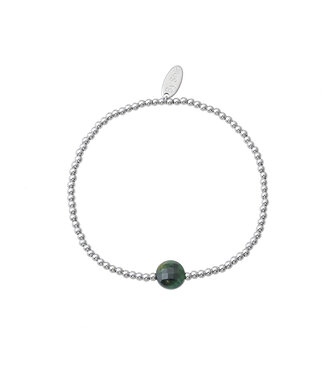 By Shir Armband kraaltjes edelsteen donker groen