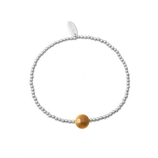 By Shir Armband kraaltjes edelsteen citrine jade zilver