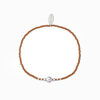 By Shir Armband Perlen braun Punkt