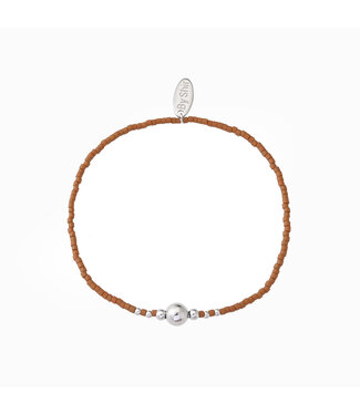 By Shir Armband Perlen braun Punkt