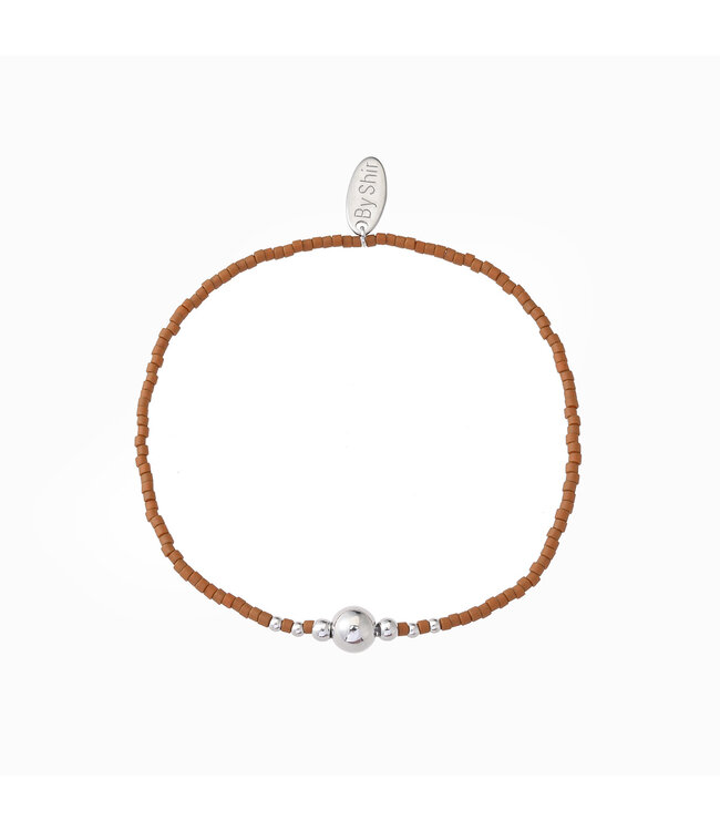 By Shir Armband Perlen braun Punkt