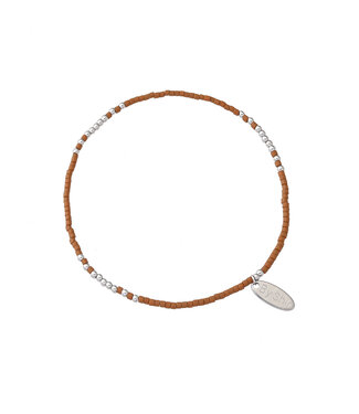By Shir Armband kraaltjes bruin fijn