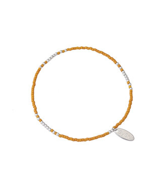 By Shir Armband Perlen Zimtbraun matt fein