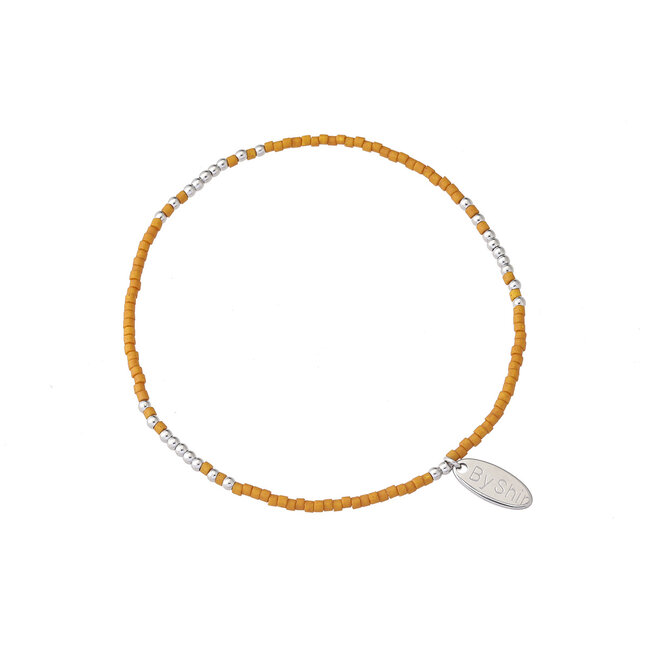 By Shir Armband Perlen Zimtbraun matt fein