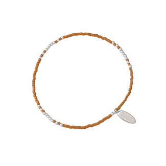 By Shir Armband Perlen Zimtbraun glänzend fein