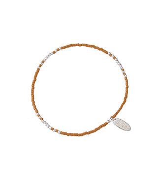 By Shir Cinnamon brown bead bracelet.