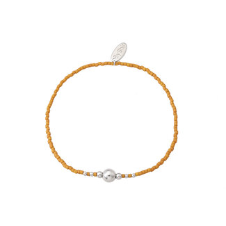 By Shir Armband Perlen Zimtbraun matt Punkt