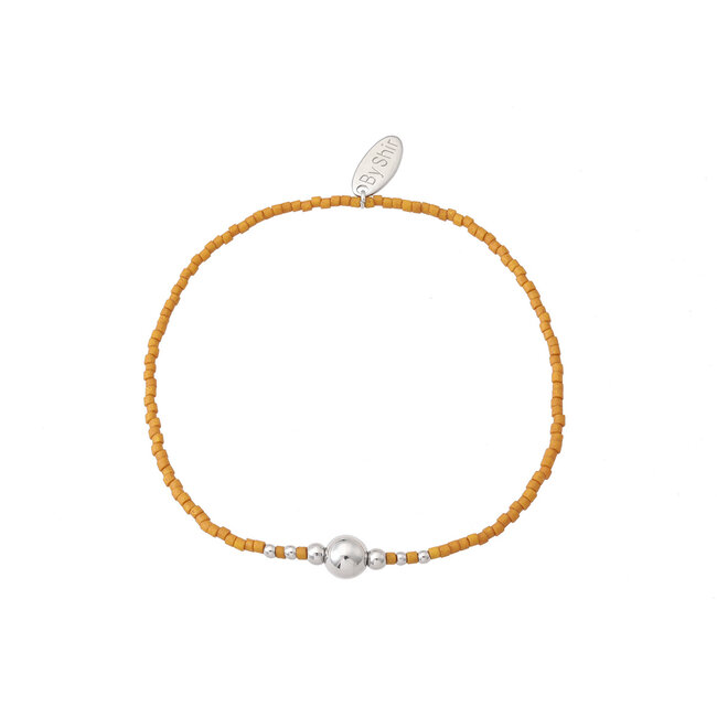 By Shir Bracelet beads cinnamon brown matte dot