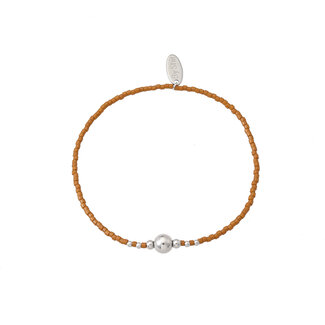 By Shir Armband Perlen Zimtbraun glänzend Punkt