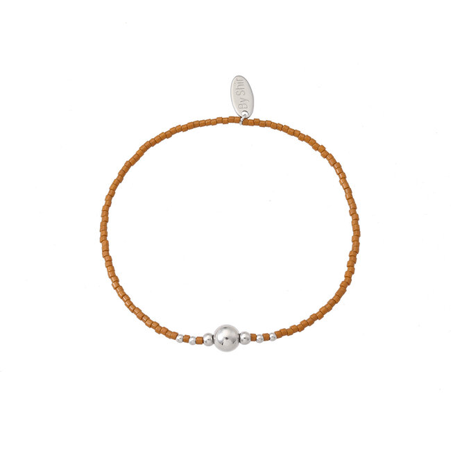 By Shir Bracelet beads cinnamon brown shiny dot