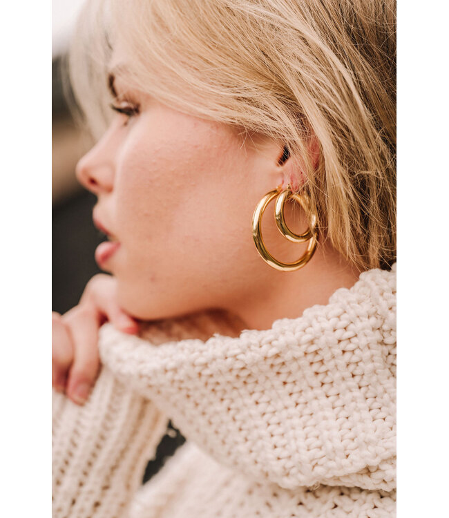 By Shir Oorbellen luxe Hoops Chunky XS