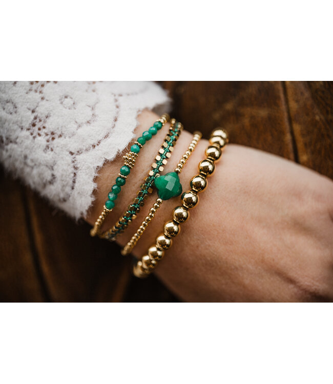 By Shir Bracelet beads gemstone clover green aventurine