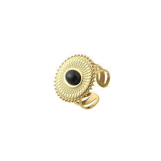 By Shir Ring luxe Liz zwart agaat