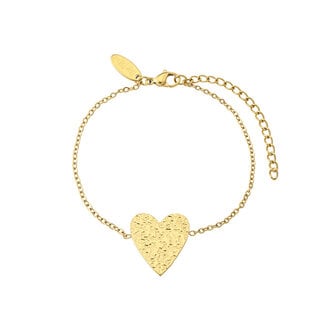 By Shir Armband edelstaal close heart goud