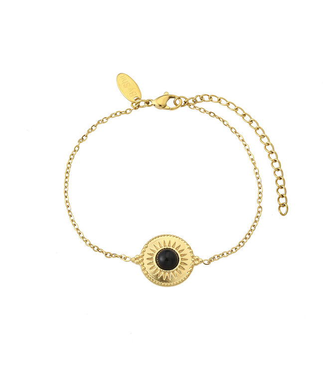 By Shir Edelstahlarmband Isla schwarz Achat