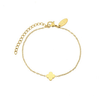 By Shir Armband edelstaal klaver goud