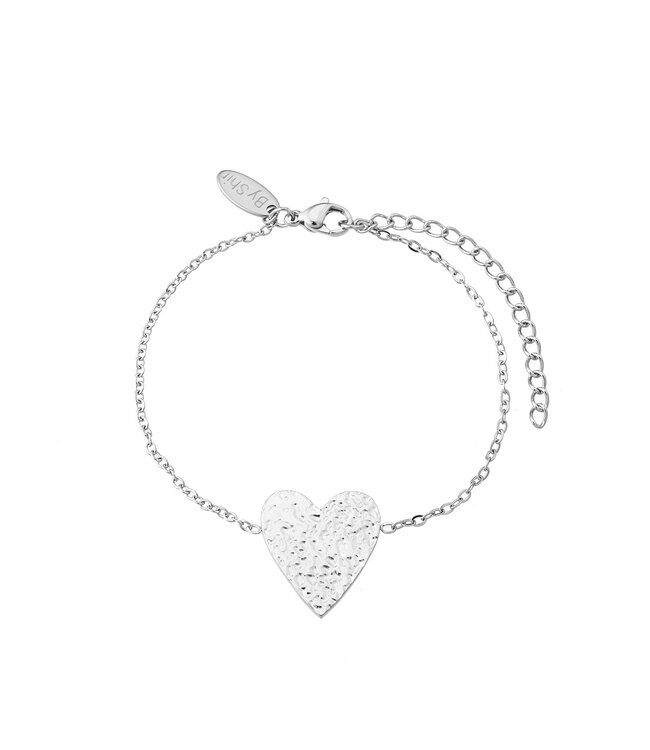 By Shir Armband edelstaal close heart