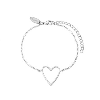 By Shir Armband aus Edelstahl mit offenem Herzen