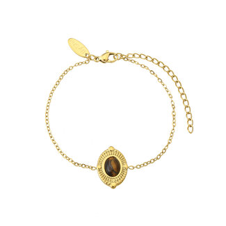 By Shir Armband aus Edelstahl Lieke Tigerauge