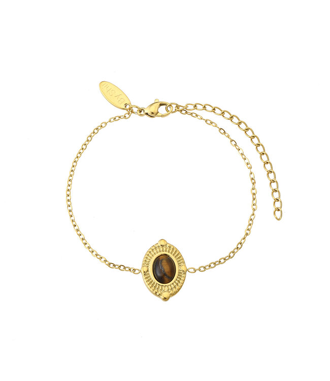 By Shir Armband aus Edelstahl Lieke Tigerauge