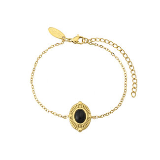 By Shir Armband aus Edelstahl Lieke schwarz Achat